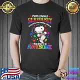 Snoopy autism awareness people should seriously i was born to be awesome Unisex