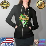 Snoopy woodstock clover rainbows happy patrick's day Full Zip Hooded