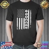 Soccer player usa us American flag girls boys shirt