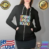 Spring Break Squad Beach Colorful Tie Dye Spring Break 2022 T-Shirt Full Zip Hooded