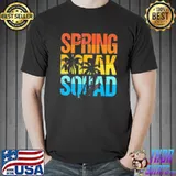 Spring Break Squad Beach Surfer Palm Tree Artwork T-Shirt