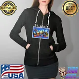 St. Louis Missouri MO Large Letter Postcard 2 Postmarked Premium T-Shirt Full Zip Hooded