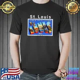 St. Louis Missouri MO Large Letter Postcard 2 Postmarked Premium T-Shirt Unisex