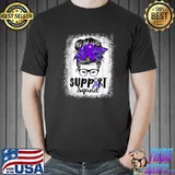 Support Squad Messy Bun Purple Warriorr Epilepsy Awareness T-Shirt Unisex