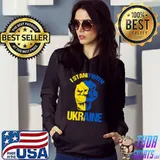 Support Ukraine I Stand With Ukraine Ukrainian Flag T- Hoodie