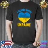 Support Ukrainian Flag I Stand With Ukraine Map T- Unisex