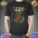 T-Rex Dinosaur Dino Love Heart Paleontologist Valentines Day Premium T-Shirt