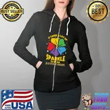 Takes a Lot of Sparkle Be an Autism Mom T- Full Zip Hooded
