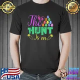 The Hunt Is On Cute Easter Bunny Vintage Easter T-shirt
