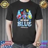 Three gnomes holding blue puzzle gnome autism awareness Unisex