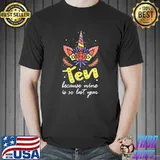 Top 10 Years Old Birthday Girl Unicorn 10th Birthday T- Unisex