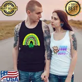Top Cute Rainbow Leopard Print Shamrock Lucky St Patricks Day T-Shirt