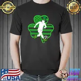Top Vintage Irish American Flag St Patricks Day Soccer T- Unisex