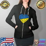 Ukraine Flag Ukrainian Heart T-Shirt Full Zip Hooded