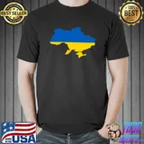 Ukraine Pride Vintage Style Retro-Feel Ukrainian Map Flag T- Unisex