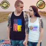 Ukrainian American Flag Ukraine USA Roots T- Tank Top