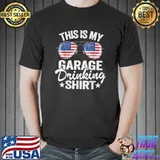 US American Flag 4th Of July Beer This Is My Garage Drinking T-Shirt Unisex