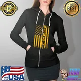 USA American Flag - National Park Denali T- Full Zip Hooded