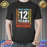 Vintage 12th Birthday Shirt Gift 12 Years Old Being Awesome T-Shirt Unisex