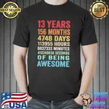 Vintage 13th birthday 13 years old being awesome shirt