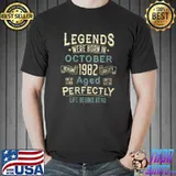 Vintage October 1982 40Th Birthday 40 Year Old Men Women T- Unisex