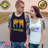 Vintage Retro Black Cat Pew Pew Meowdafakas T-Shirt