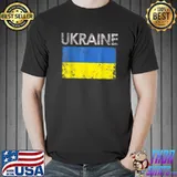 Vintage Ukraine Ukrainian Flag Pride Gift T-Shirt Unisex