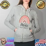 Weird Moms Build Character Pink Leopard Rainbow Mothers Day T-Shirt Full Zip Hooded
