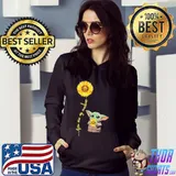 You are my sunshine sunflower baby yoda Hoodie