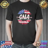 All American CNA Life American Flag Sunflower 4th Of July T-Shirt
