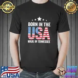 American flag born in the usa made and raised in Tennessee shirt