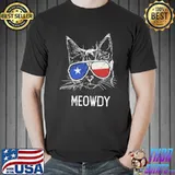 American flag meowdy Texas cat art shirt