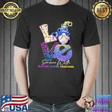 Blue Yellow Purple Ribbon Gnome Love Someone Bladder Cancer T-Shirt