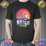 California city Santa Cruz Surfing Beach Vibes Flamingo T-Shirt