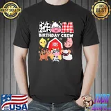Cow Mom Birthday Crew Farm Theme Animals Kids Birthday Party T-Shirt