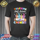 Cute Bunny Happy Easter Teaching My Favorite Gnomies Womens T-Shirt Unisex