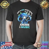 Cute Kawaii Chibi Just A Girl Who Loves Anime and Music Teen T-Shirt
