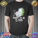 Daddy To Be Of Twins Twin Baby Girls Elephant Baby Shower T-shirt