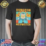 Dungeon meowster funny nerdy gamer cat d20 dice rpg shirt