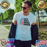 faith family friends freedom fourth of july T-shirt