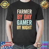 Farmer by day gamer by night shirt
