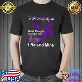 Fibromyalgia Awareness Dad Purple Ribbon Father Support T-Shirt