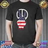 Fourth 4th of july American flag peace shirt