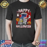 Funny Biden Happy Halloween Confused 4th Of July USA Flag T-Shirt