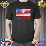 Funny Flamingo lovers 4th of July USA Flag Flamerican Premium T-Shirt