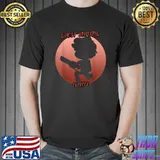 Ghost-Hunting Shadow in a Red Circle T-Shirt