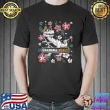 Grandmasaurus Dinosaur Floral Decor Grandma Saurus Funny T-Shirt Unisex