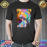 Juneteenth Graffiti Afro Black Queen Woman Art June 19 1865 T-shirt