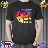Just A Boy Who Loves Basketball Funny Basketball T-Shirt