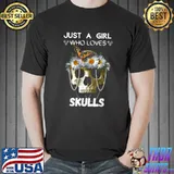 Just a Girl Who Loves Skulls Women and Girls T-Shirt